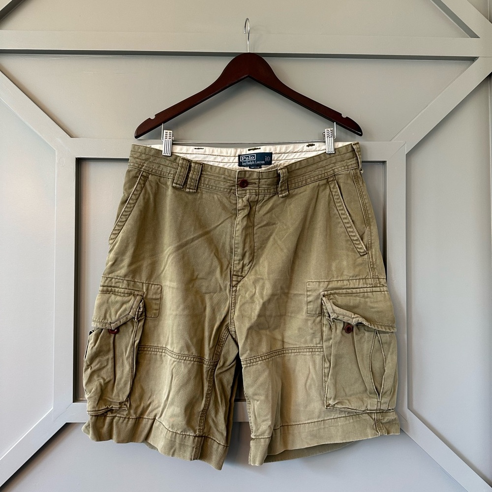Men’s Polo Ralph Lauren Khaki Cargo Shorts Size 34